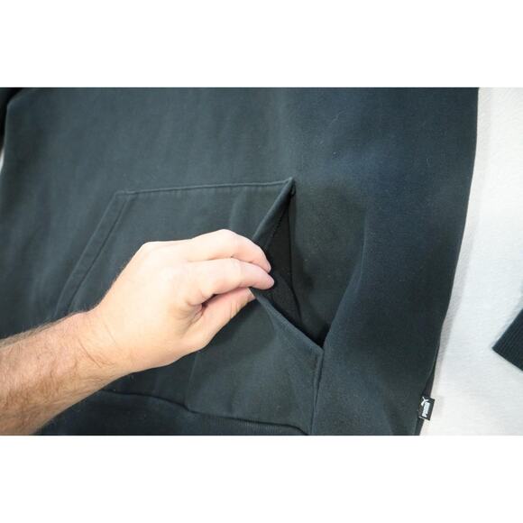 Puma Hoodie Athletic Cotton Blend Performance Black Athletic Mens Sz Large - Picture 6 of 9